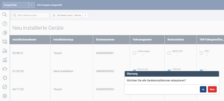 änderungen annehmen